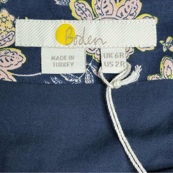 NWT Boden Cut Out Puff Short Sleeve Floral Mini Dress Size 2R - Picture 12 of 16